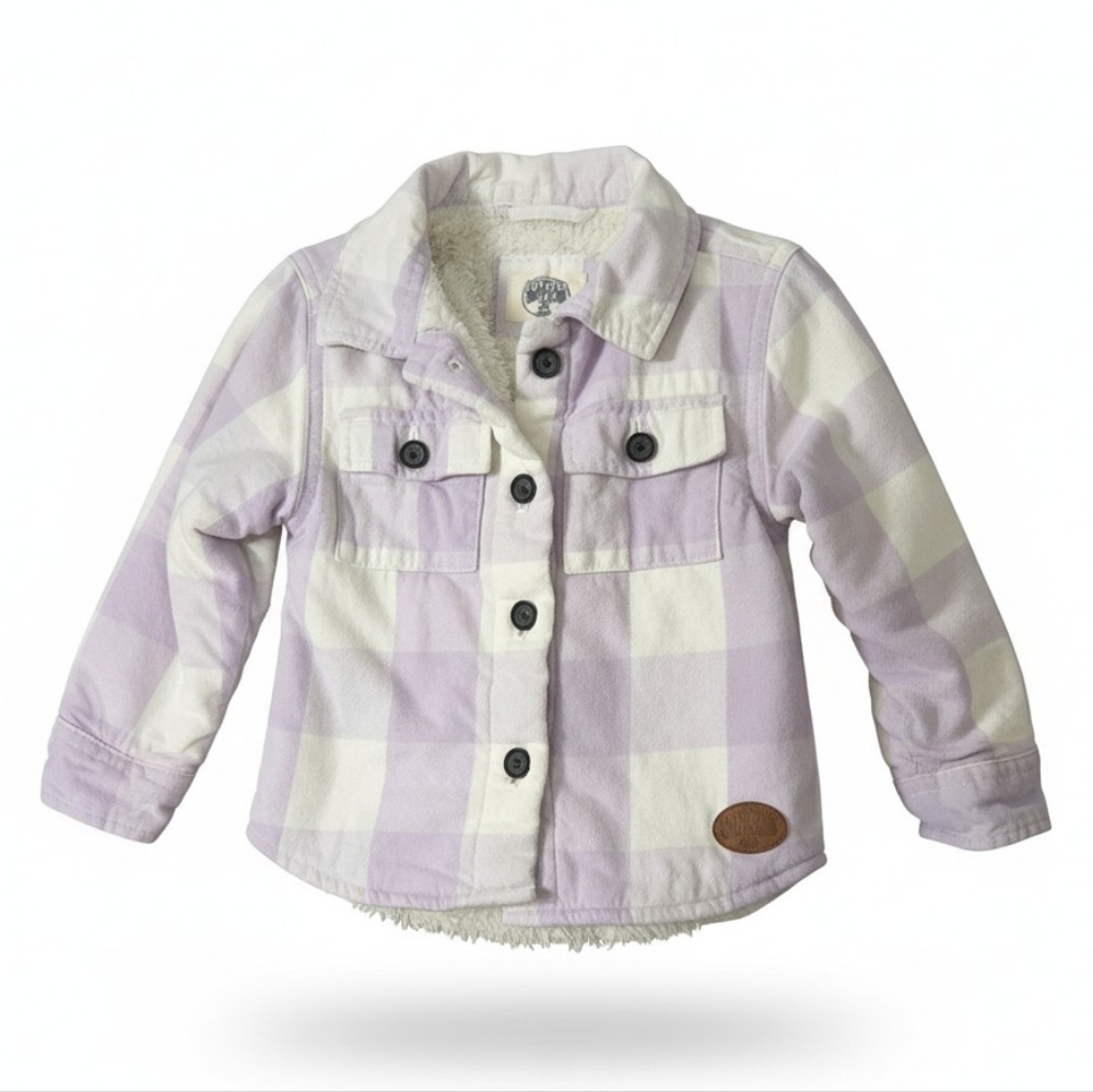 Outdoor Kids Lavender Soft Plaid Jacket, 2T